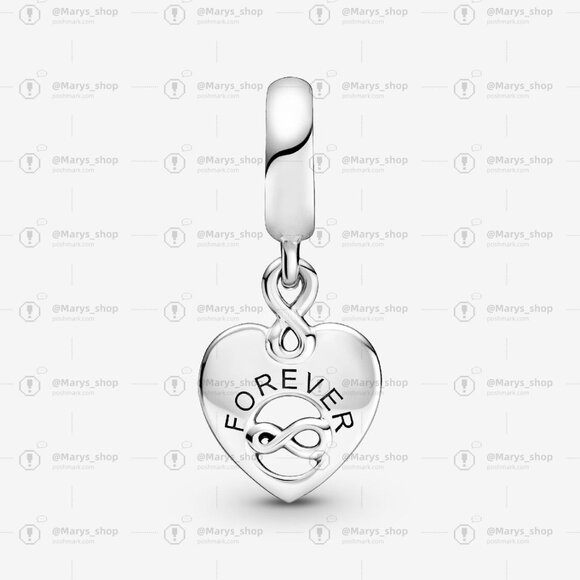 Pandora Friends Forever Heart Dangle Charm - Picture 2 of 6